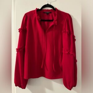 Pleated Red Blouse